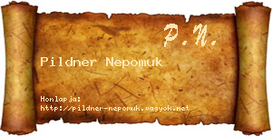 Pildner Nepomuk névjegykártya